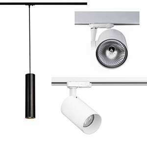 Spots sur rail à 1 circuit 230V